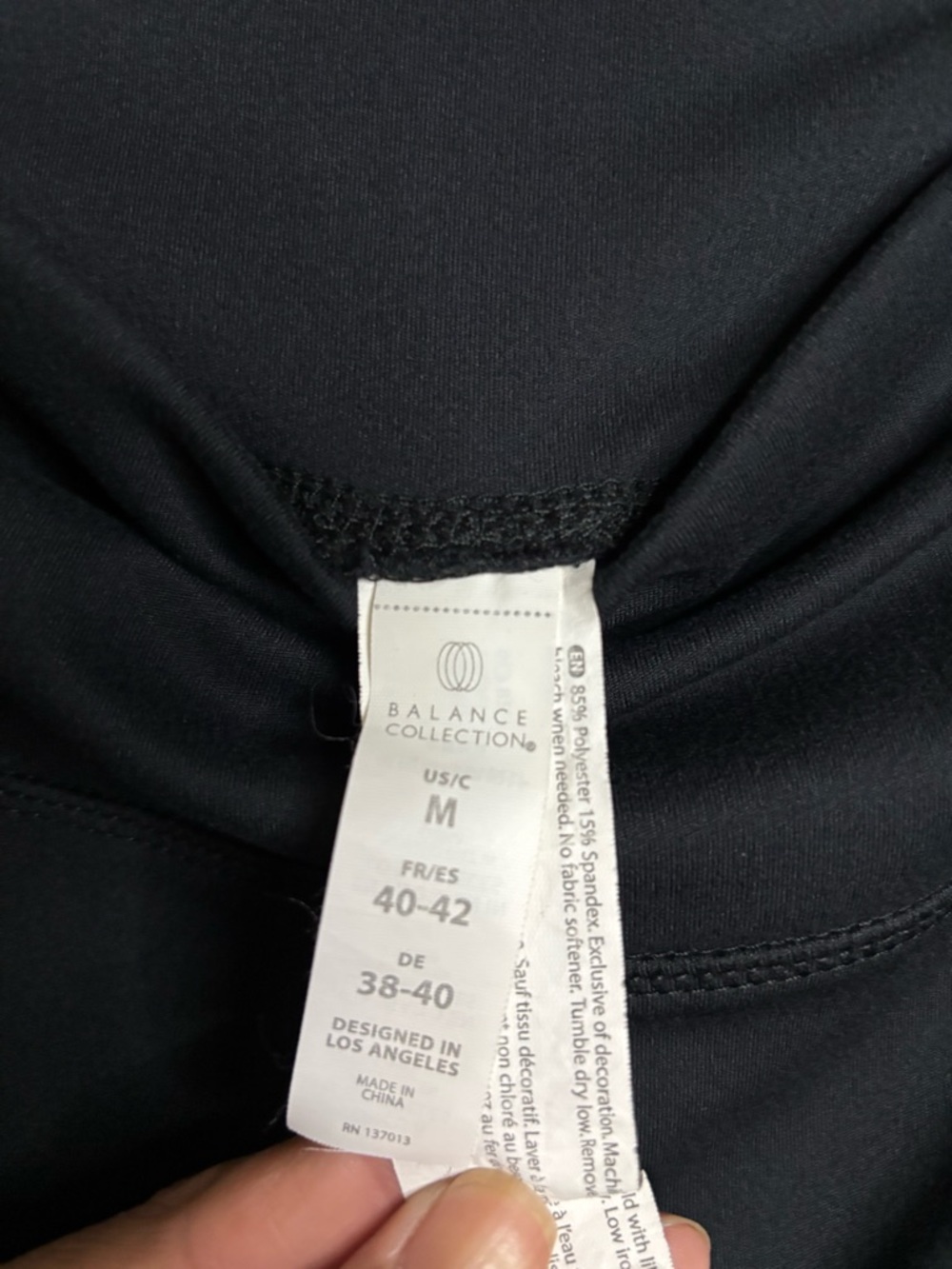 Balance Collection Black Yoga Leggings with Tag Detail - Picture 4 of 4